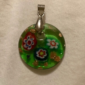 Resin flower pendant handmade 1”